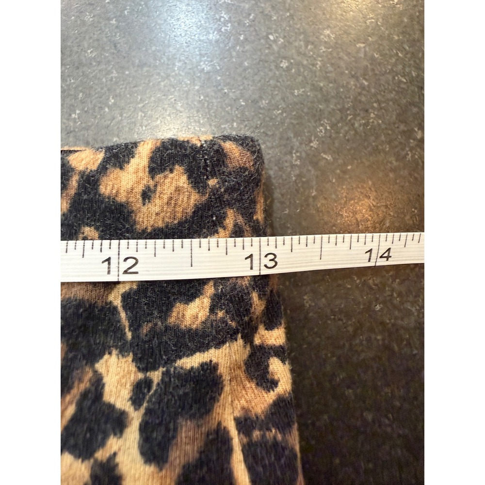 INC Bike Shorts Women M Brown Leopard Print Good Cotton Spandex High Rise - Picture 4 of 5